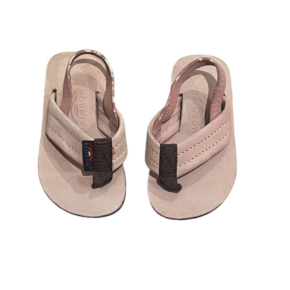 Rainbow Toddler Sandals with Black Straps